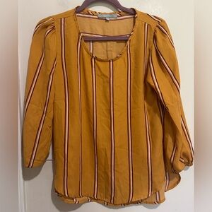 Sweet Rain Mustard Striped Blouse